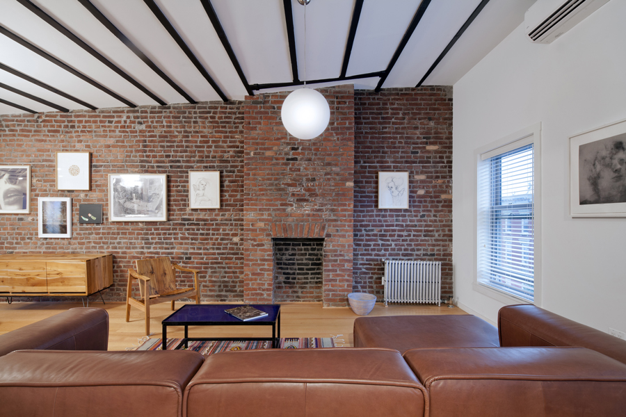 ar and dee design build living room detail 209 Calyer Street brooklyn