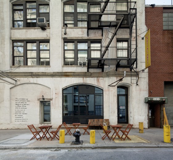 ar and dee design build wood and glass facade Brooklyn Roasting Company