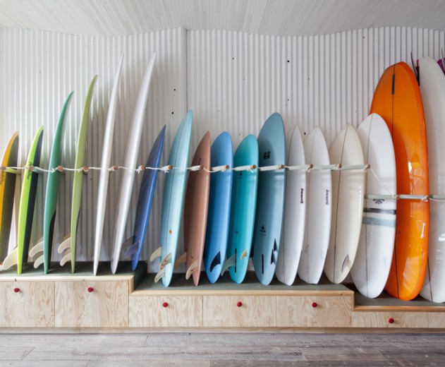 ar and dee design build surf board display Pilgrim Surf and Supply brooklyn